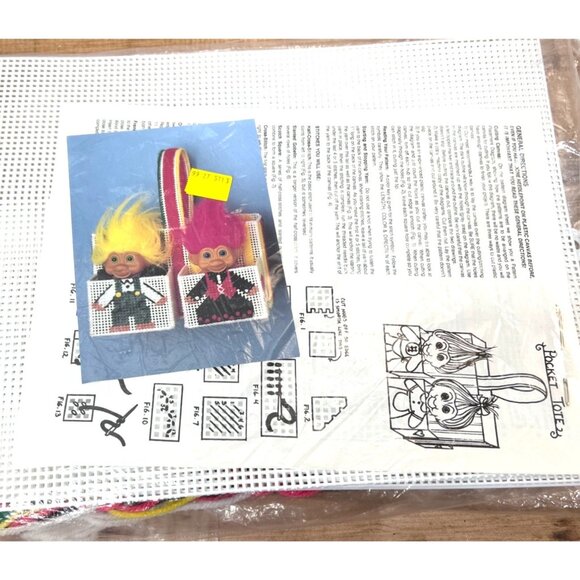 Troll Doll Needlepoint Kit With Yarn & Instructions - Picture 2 of 3